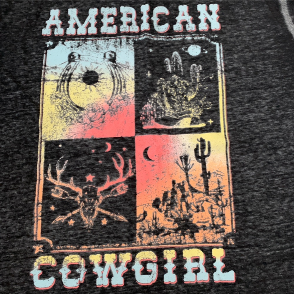 Blended American Cowgirl Graphic Black Tee Size M - Picture 2 of 5